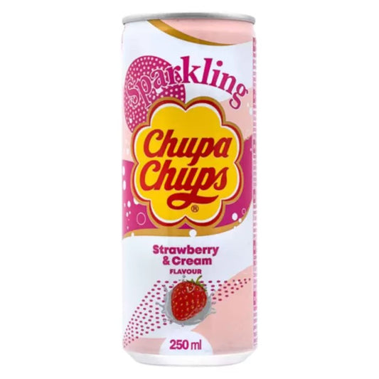 Chupa Chups Sparkling Strawberry And Cream Soda Can 250ml